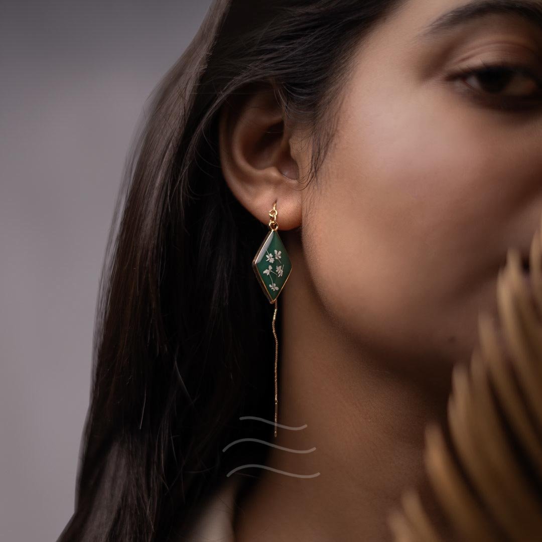 Aurora Earrings - Real flower Jewellery - Leafy Affair