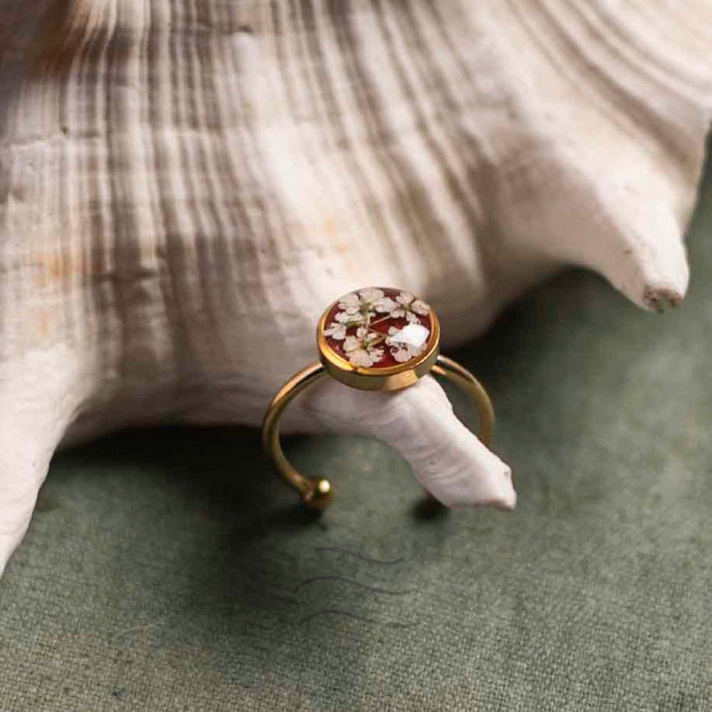Bird's Nest Scarlet Ring - Real flower Jewellery - Leafy Affair
