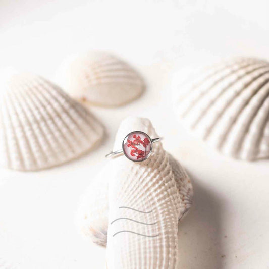 Bird's Nest Claret Ring - Real flower Jewellery - Leafy Affair
