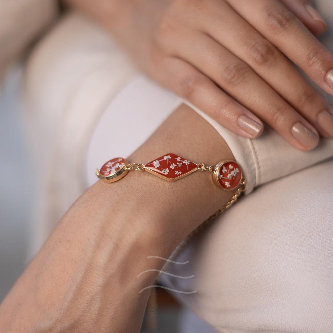 Rosette Set - Real flower Jewellery - Leafy Affair