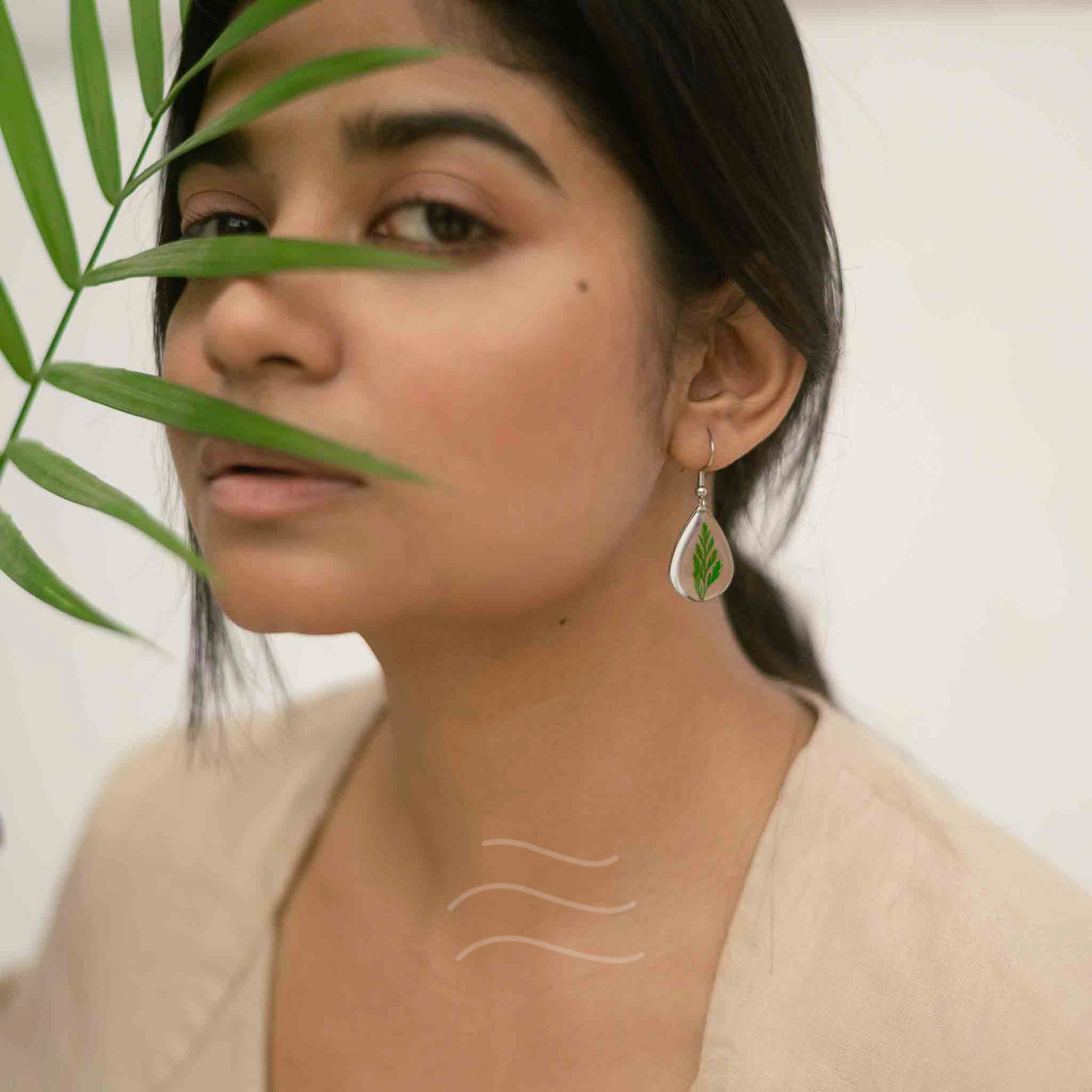 Jane's Leaf Earrings - Real flower Jewellery - Leafy Affair