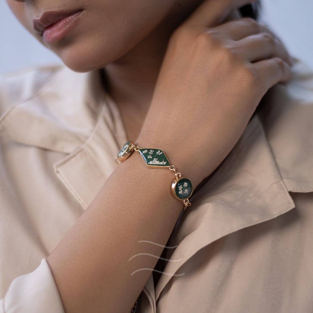 Borealis Set - Real flower Jewellery - Leafy Affair