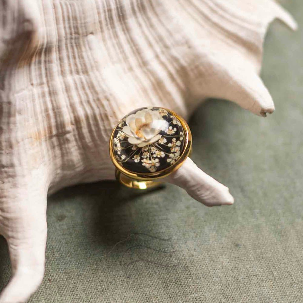 Enchanted Orb Ring - Real flower Jewellery - Leafy Affair