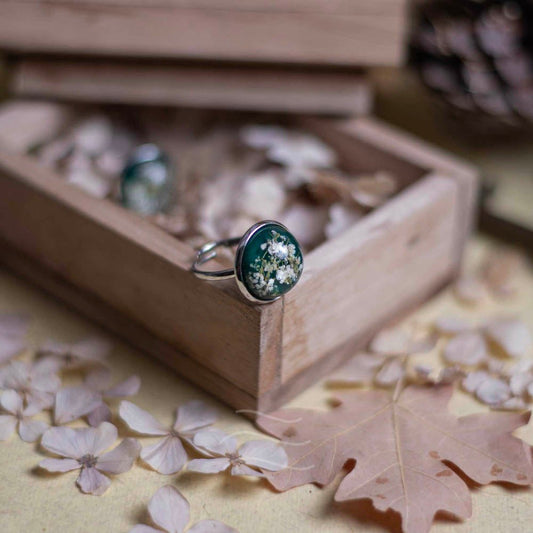 Jade Flower Ring Unisex - Real flower Jewellery - Leafy Affair