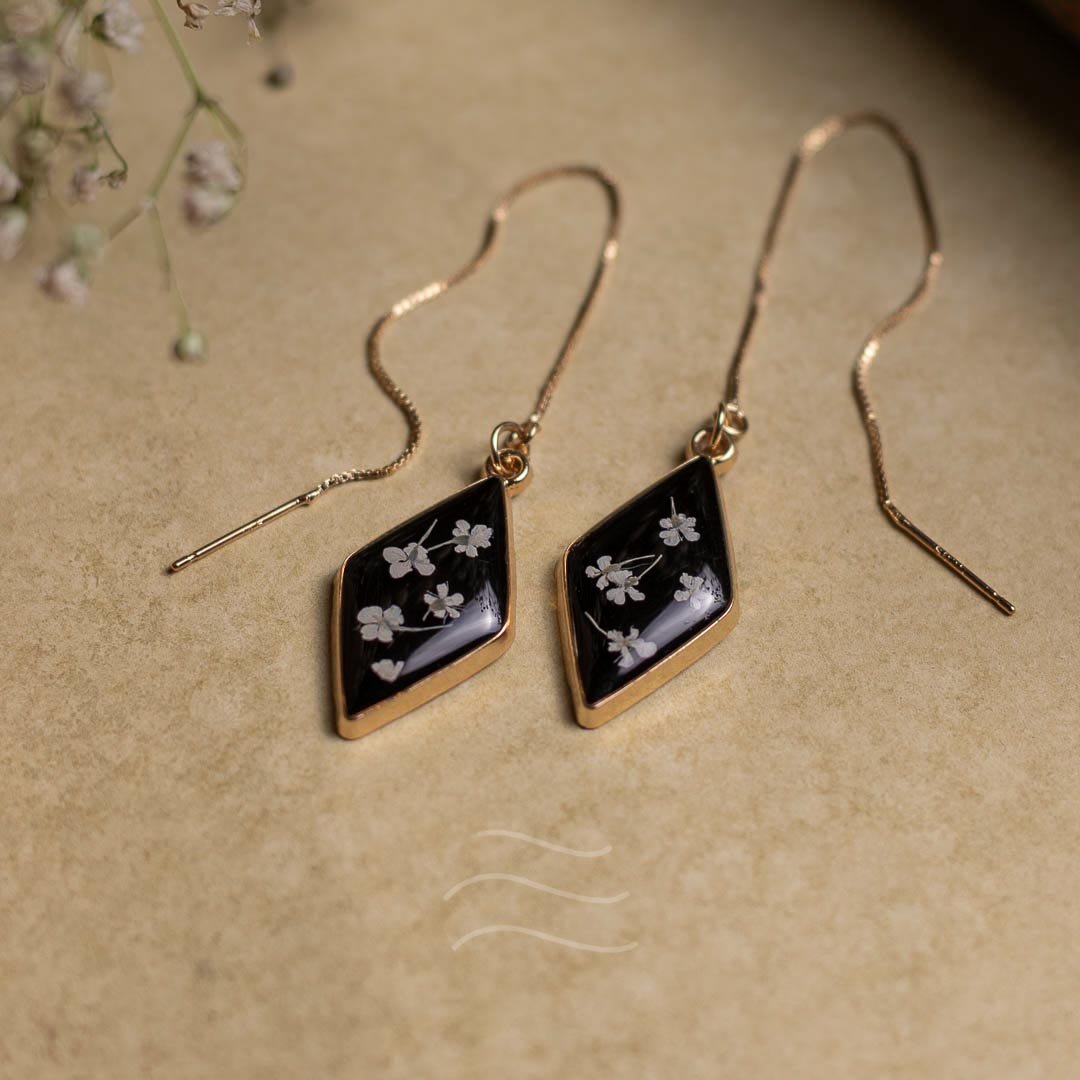 Lyra Earrings - Real flower Jewellery - Leafy Affair