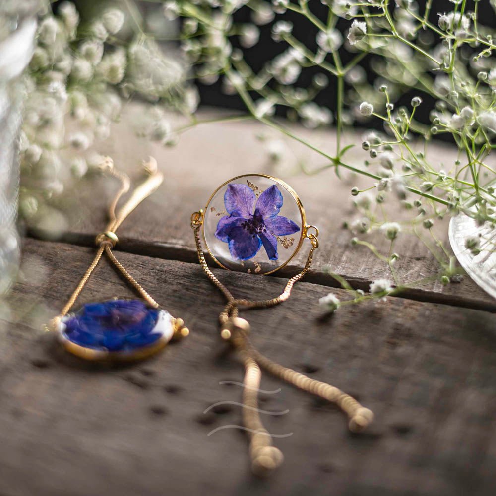 Neptune's Bloom Bracelet - Real flower Jewellery - Leafy Affair