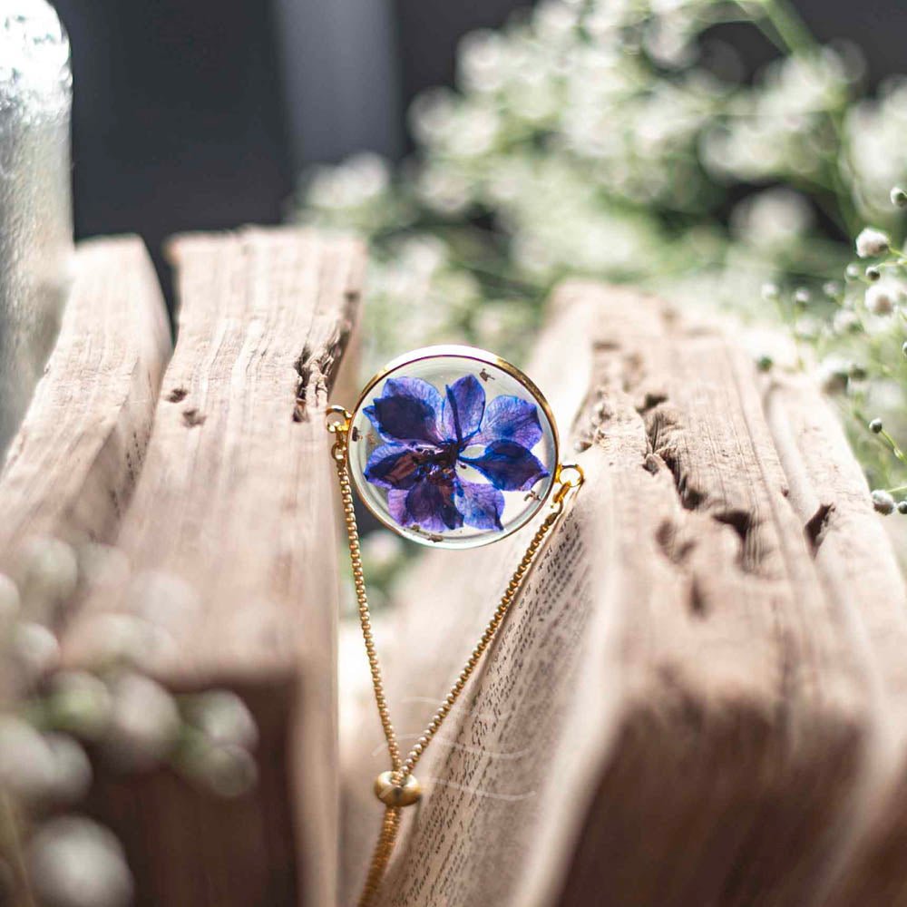 Neptune's Bloom Bracelet - Real flower Jewellery - Leafy Affair