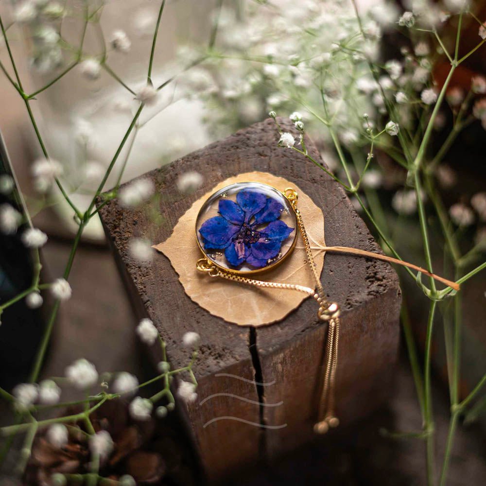 Neptune's Bloom Bracelet - Real flower Jewellery - Leafy Affair