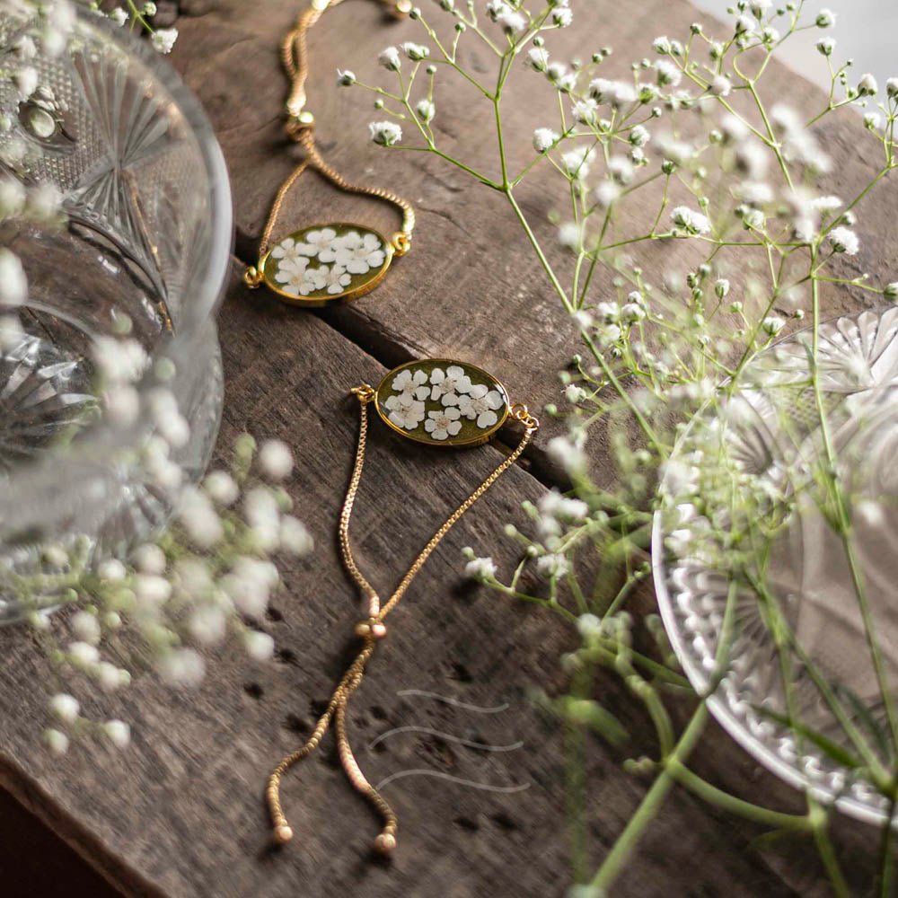 Porcelain Doilies Bracelet - Real flower Jewellery - Leafy Affair