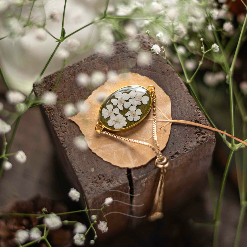 Porcelain Doilies Bracelet - Real flower Jewellery - Leafy Affair