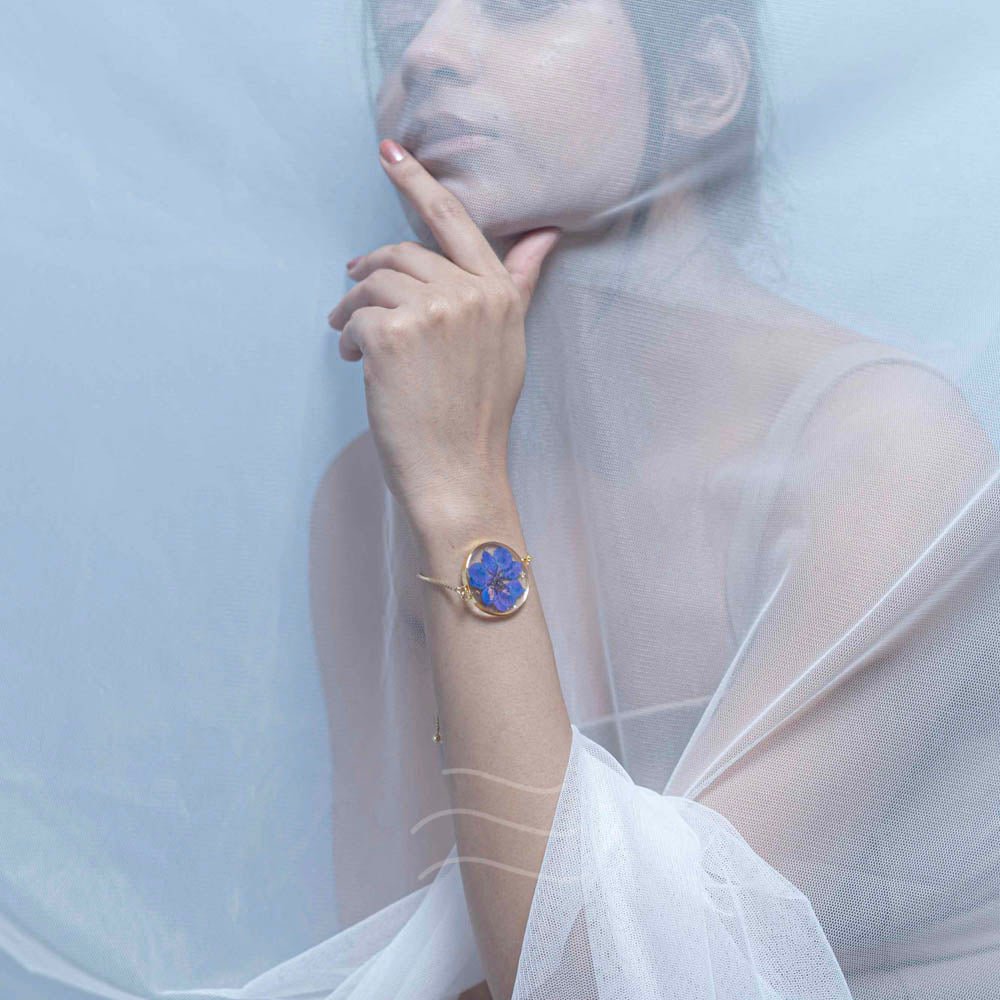 Neptune's Bloom Bracelet - Real flower Jewellery - Leafy Affair