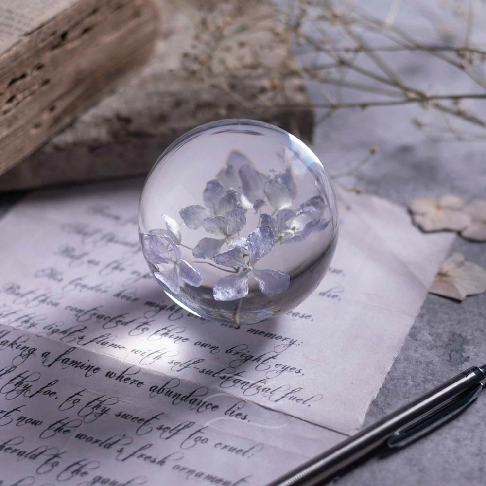 Orb of Abundance Paperweight - Real flower Jewellery - Leafy Affair