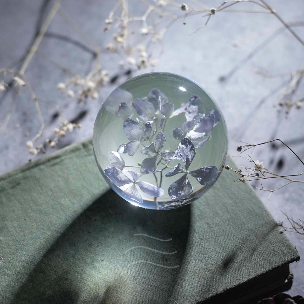 Orb of Abundance Paperweight - Real flower Jewellery - Leafy Affair