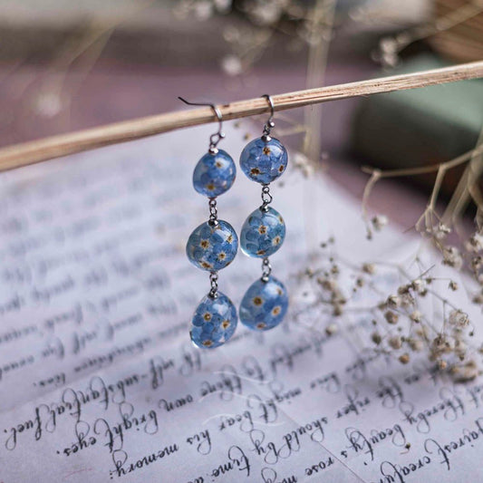 Cascading Raindrops Earrings - Real flower Jewellery - Leafy Affair