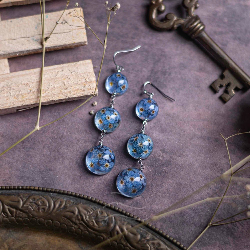 Forget-me-not Set - Real flower Jewellery - Leafy Affair