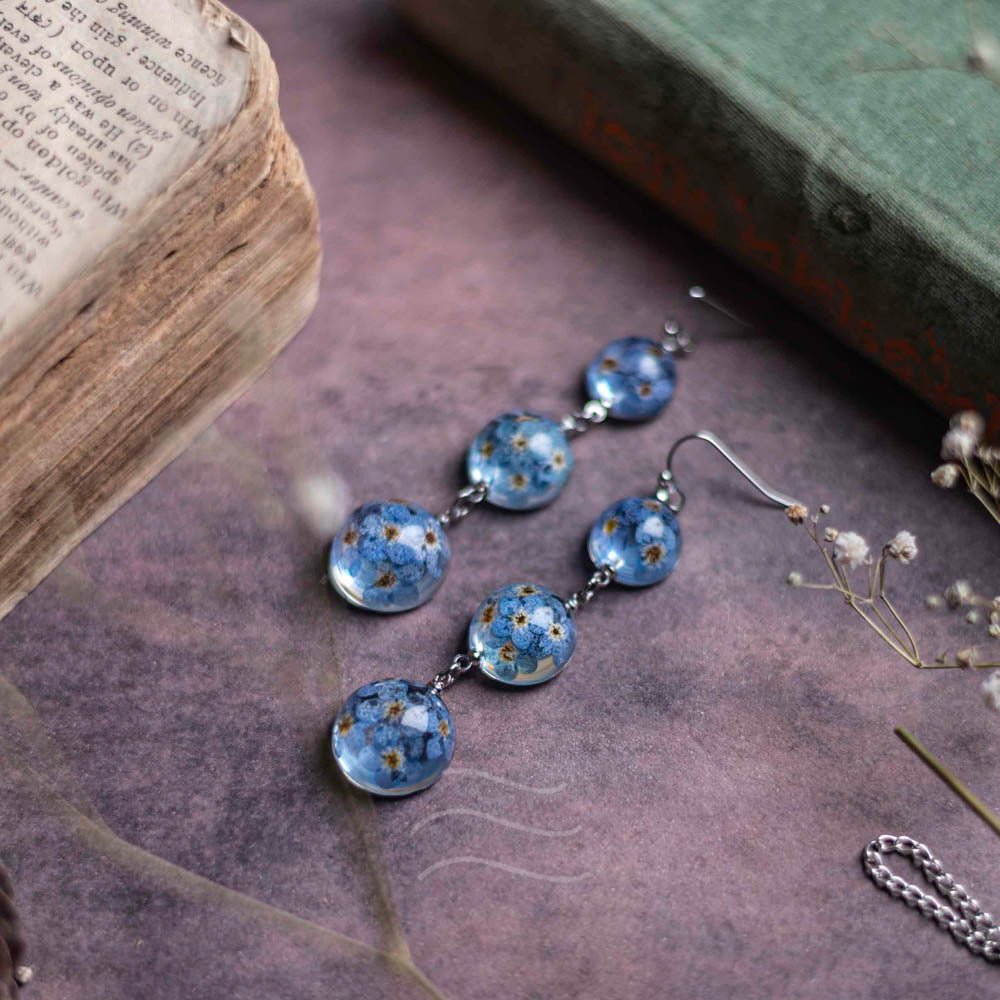 Cascading Raindrops Earrings - Real flower Jewellery - Leafy Affair