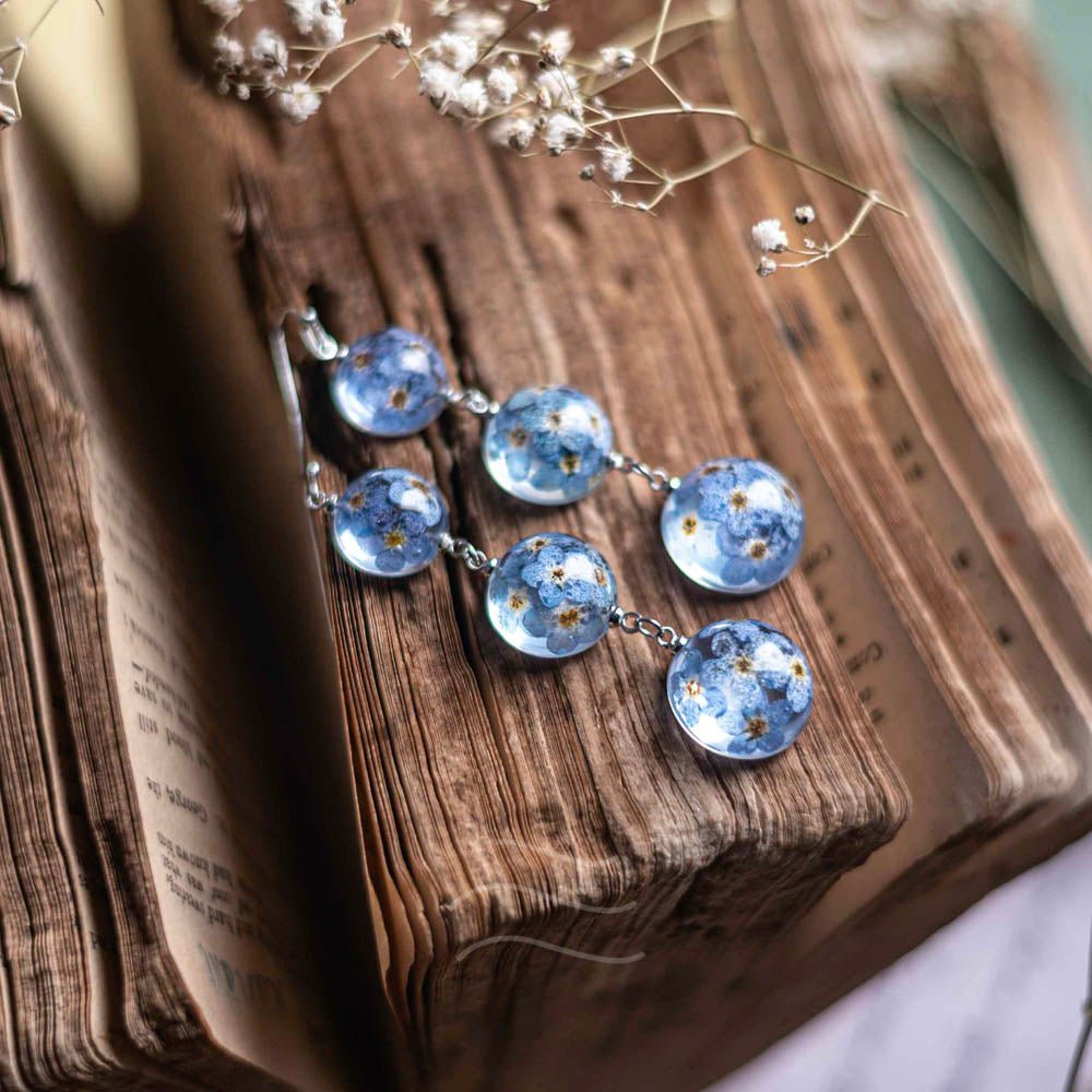 Cascading Raindrops Earrings - Real flower Jewellery - Leafy Affair