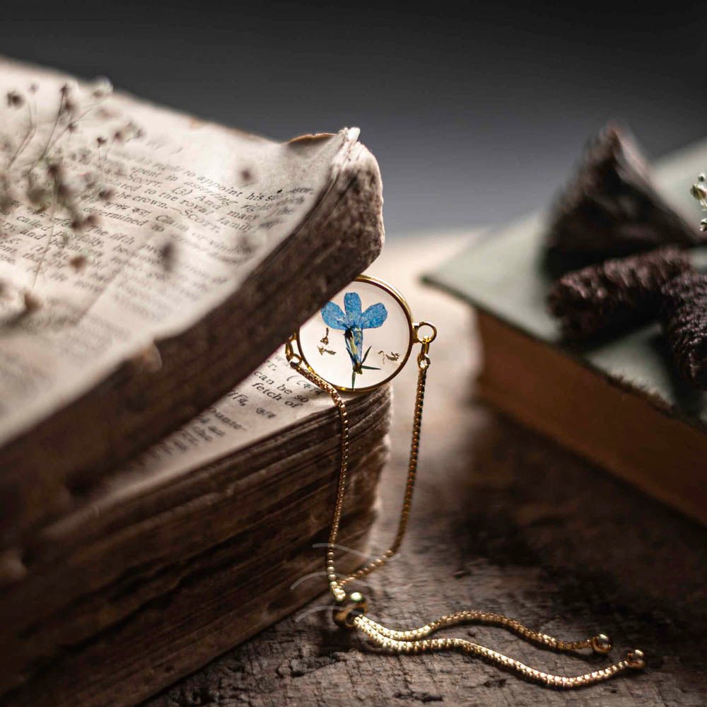 Lobelia Set - Real flower Jewellery - Leafy Affair