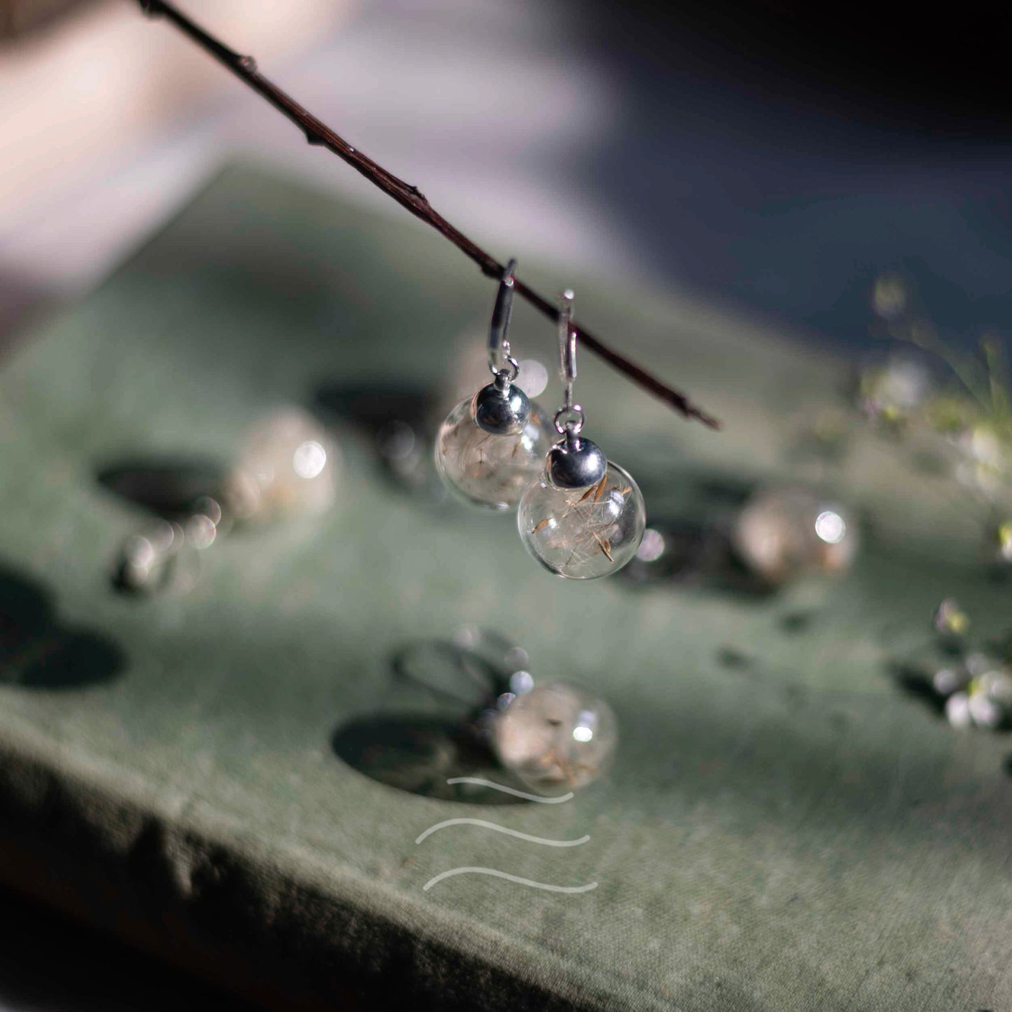 Dandelion Dangler Earrings - Real flower Jewellery - Leafy Affair