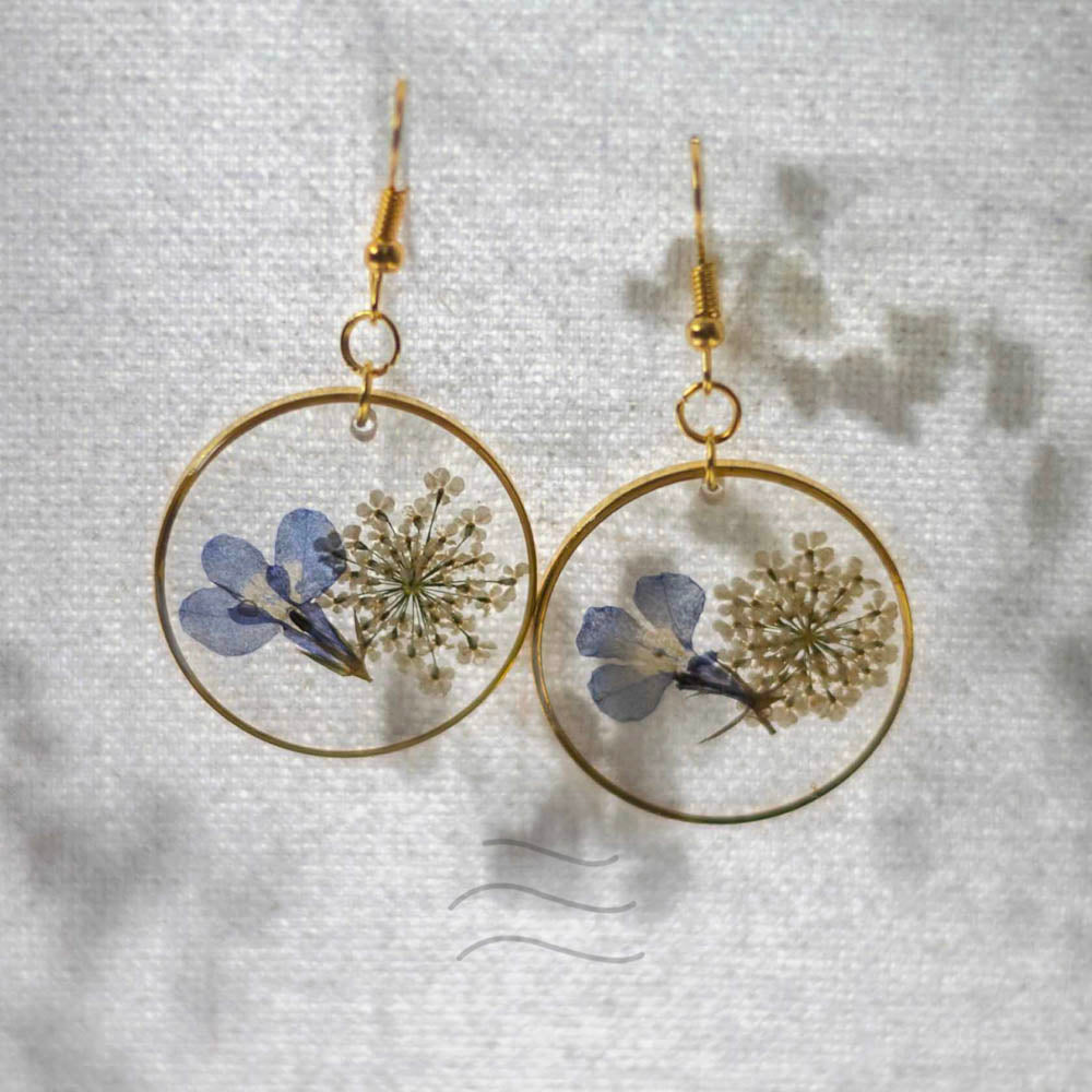Tinsel Flower Earrings - Real flower Jewellery - Leafy Affair