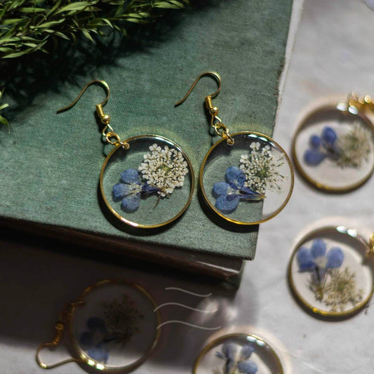 Tinsel Flower Earrings - Real flower Jewellery - Leafy Affair
