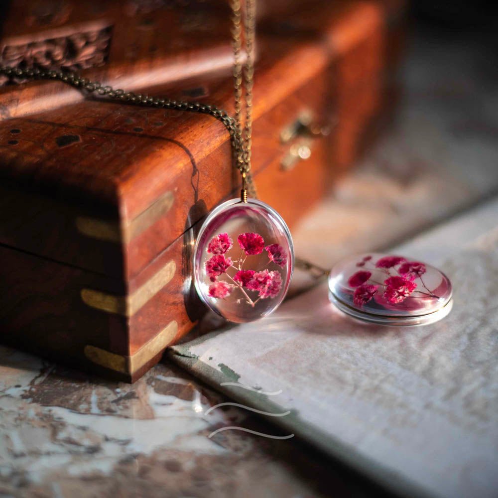 Crimson Pink Beauty - Real flower Jewellery - Leafy Affair