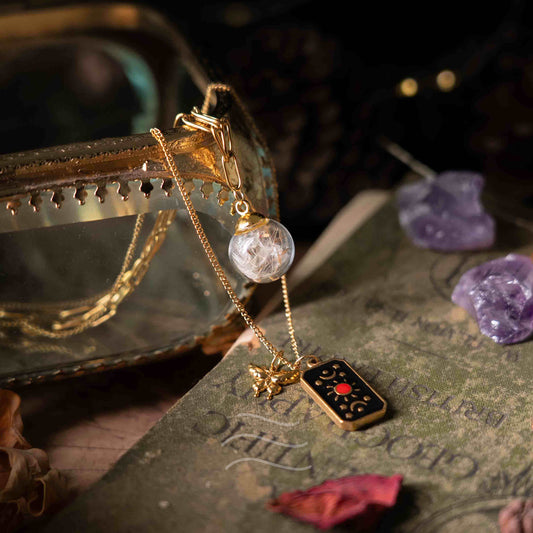🦋 Rebirth Talisman Necklace - Real flower Jewellery - Leafy Affair