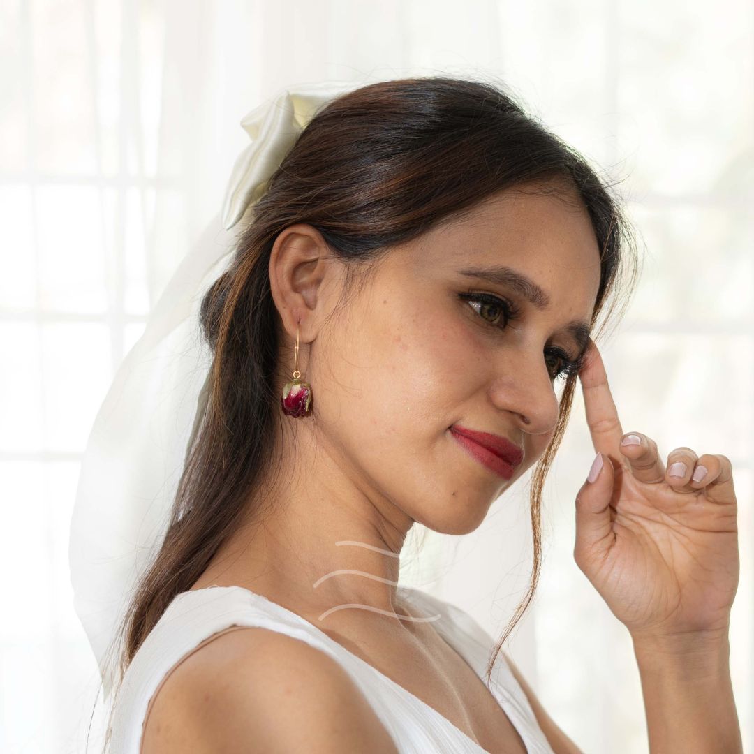Jolie Earrings - Real flower Jewellery - Leafy Affair