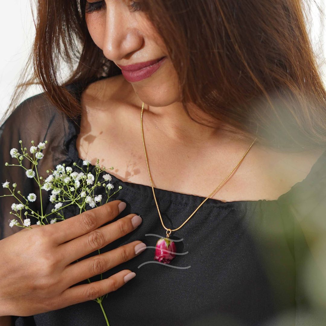 Jolie Set - Real flower Jewellery - Leafy Affair