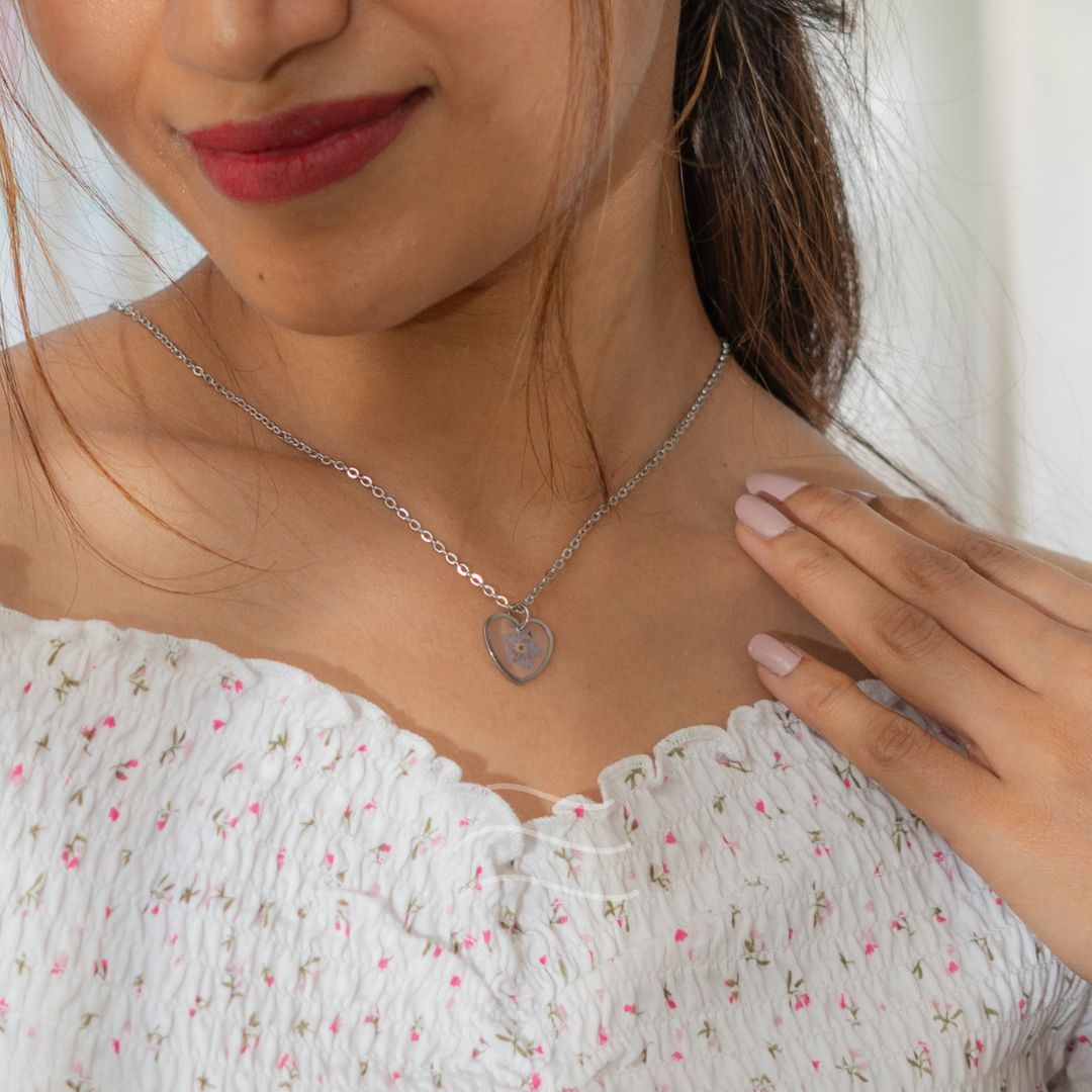 Memoirs of Love Necklace - Real flower Jewellery - Leafy Affair