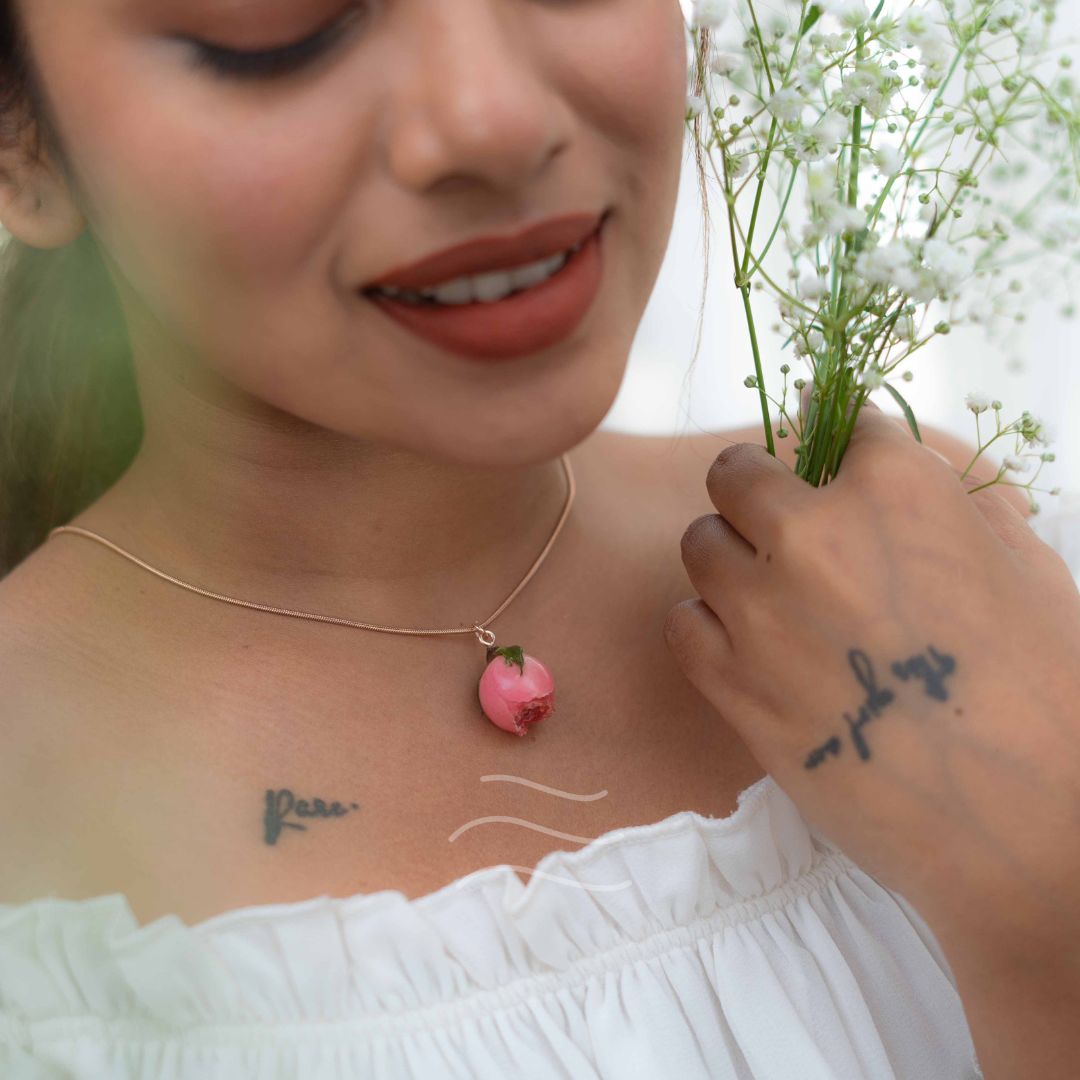 Coralie Necklace - Real flower Jewellery - Leafy Affair