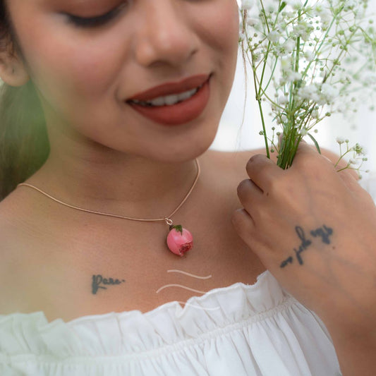 Coralie Necklace - Real flower Jewellery - Leafy Affair