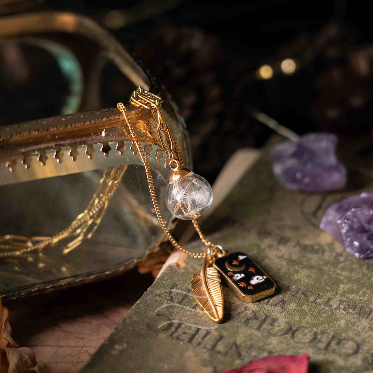🌙 DreamKeeper Necklace - Real flower Jewellery - Leafy Affair