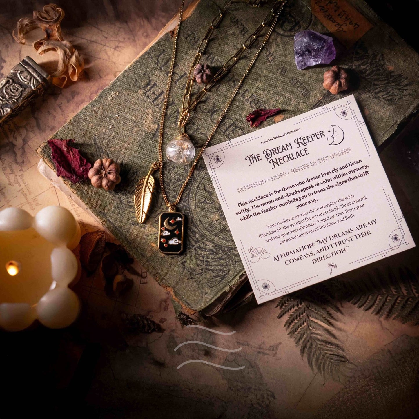 🌙 DreamKeeper Necklace - Real flower Jewellery - Leafy Affair
