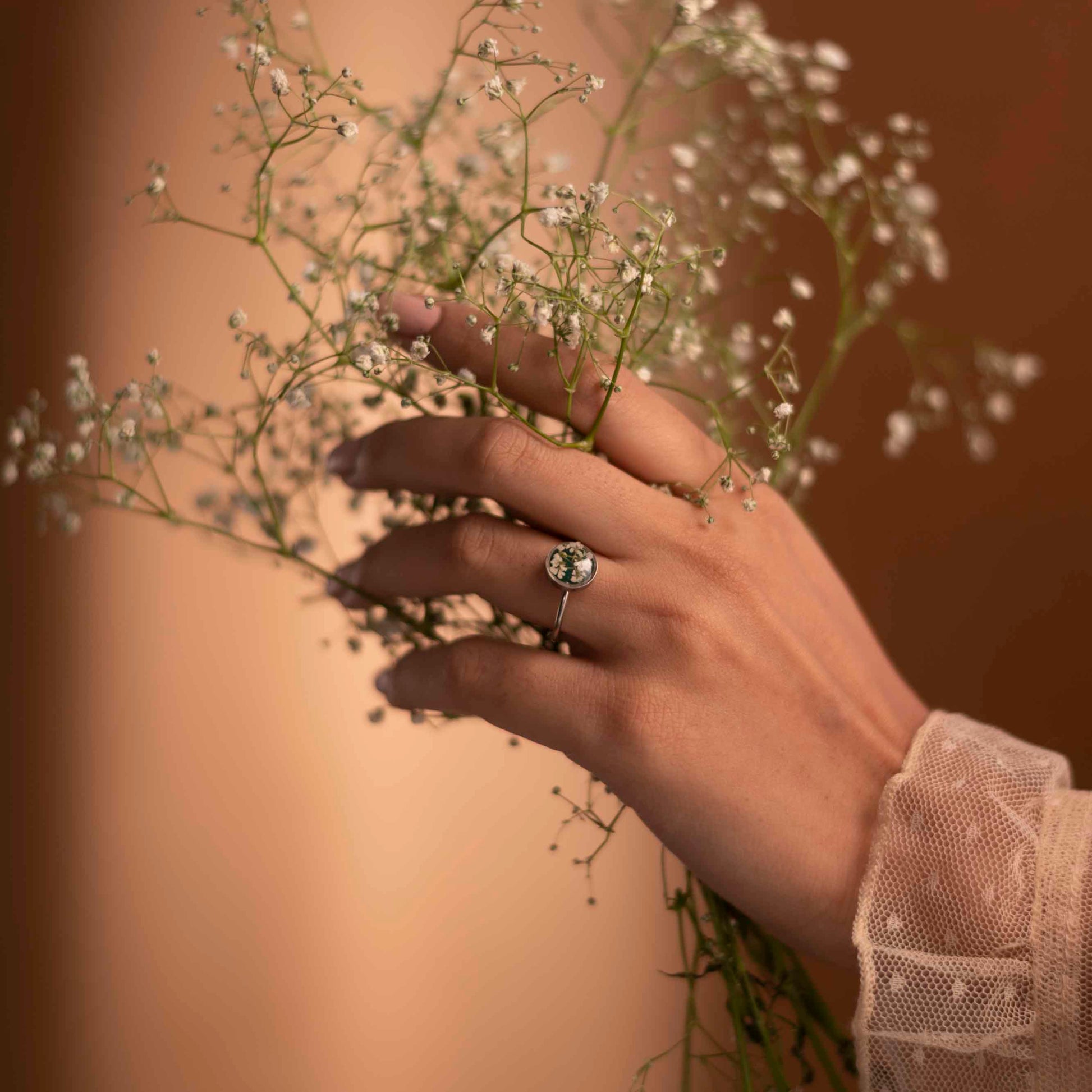 Bird's Nest Jade Ring - Real flower Jewellery - Leafy Affair